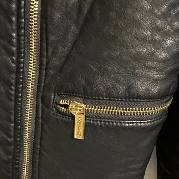 Calvin Klein Black Leather Biker Jacket - Picture 5 of 16